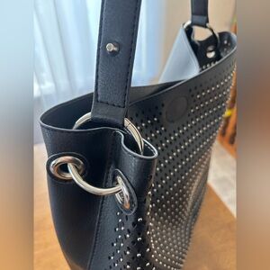 Charming Charlie Black Studded Shoulder Bag Set